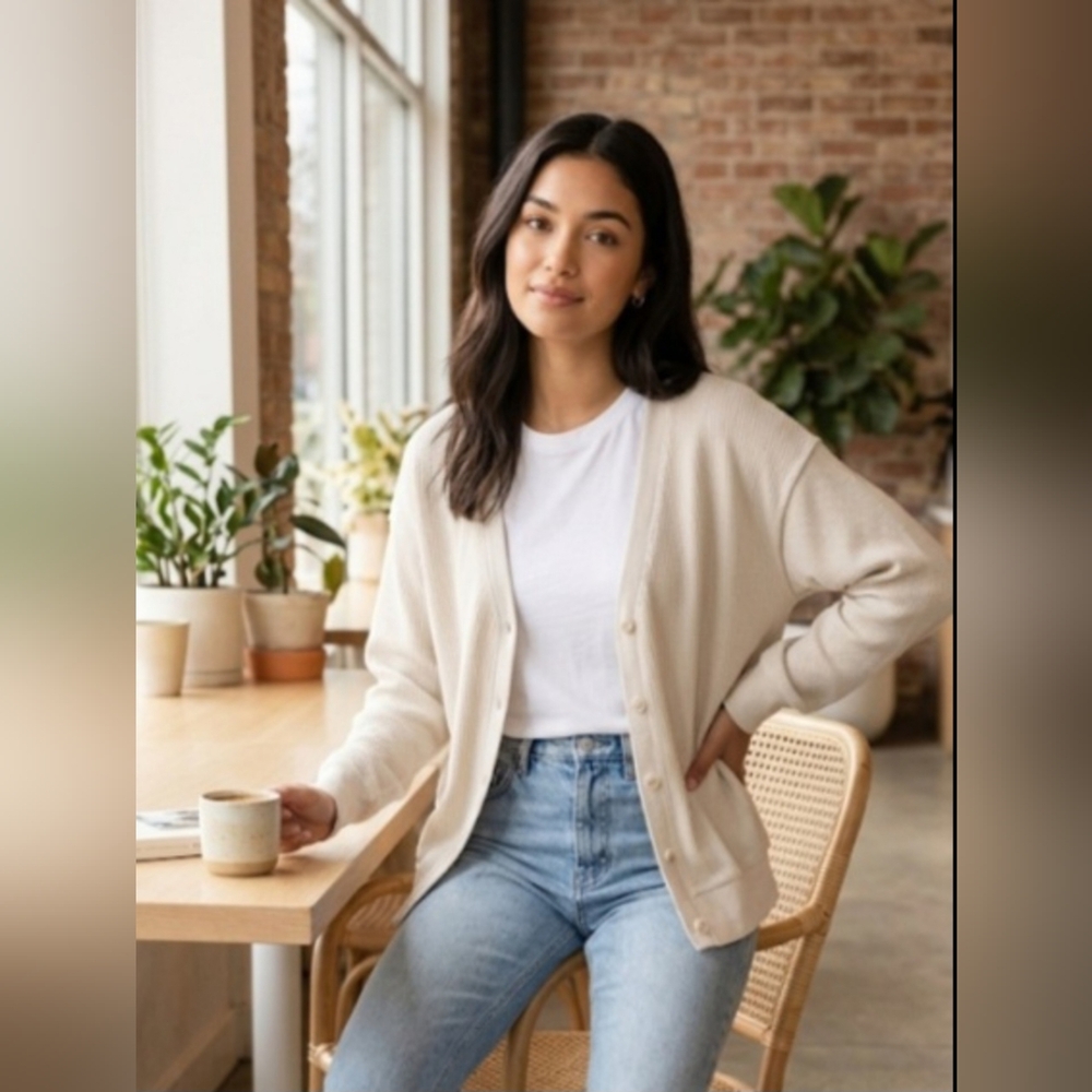 The Group Babaton Aritzia Waffle Knit Cardigan | size 2XS